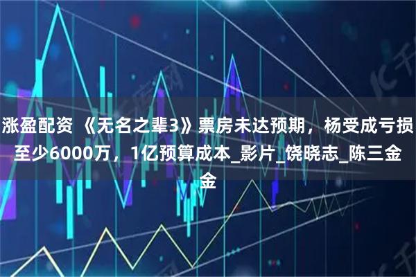 涨盈配资 《无名之辈3》票房未达预期,杨受成亏损至少6000万,1亿预算成本_影片_饶晓志_陈三金