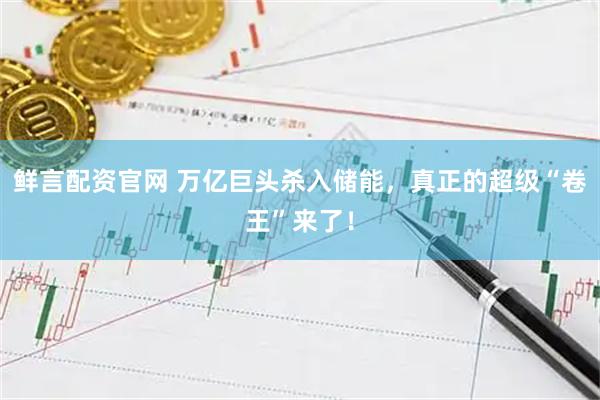 鲜言配资官网 万亿巨头杀入储能，真正的超级“卷王”来了！